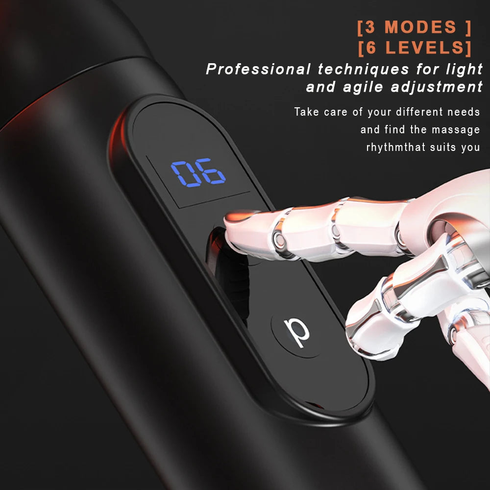 Fascia Gun Handle and Elbow 3 Modes and 6 Gears Adjust Muscle Relaxation and Massage Percussion Hammer for Athletes